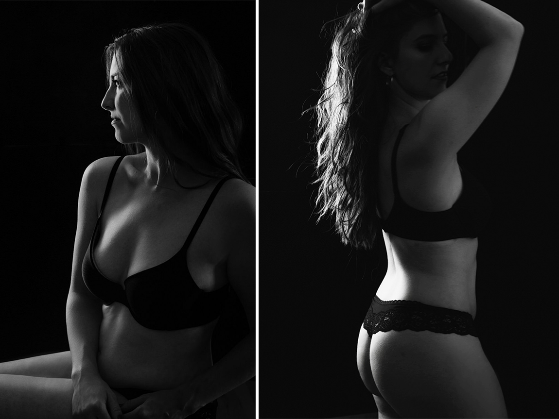 Silhouette of a woman during a boudoir shoot